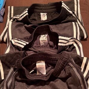 Adidas Black and White Track Pants Trio